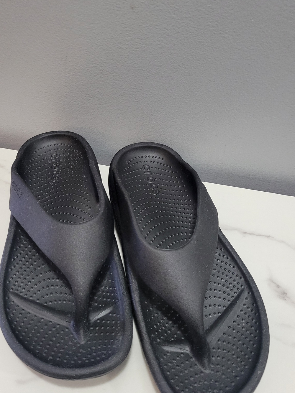 Crocs Black Slip-On Footbed Sandals Size 8